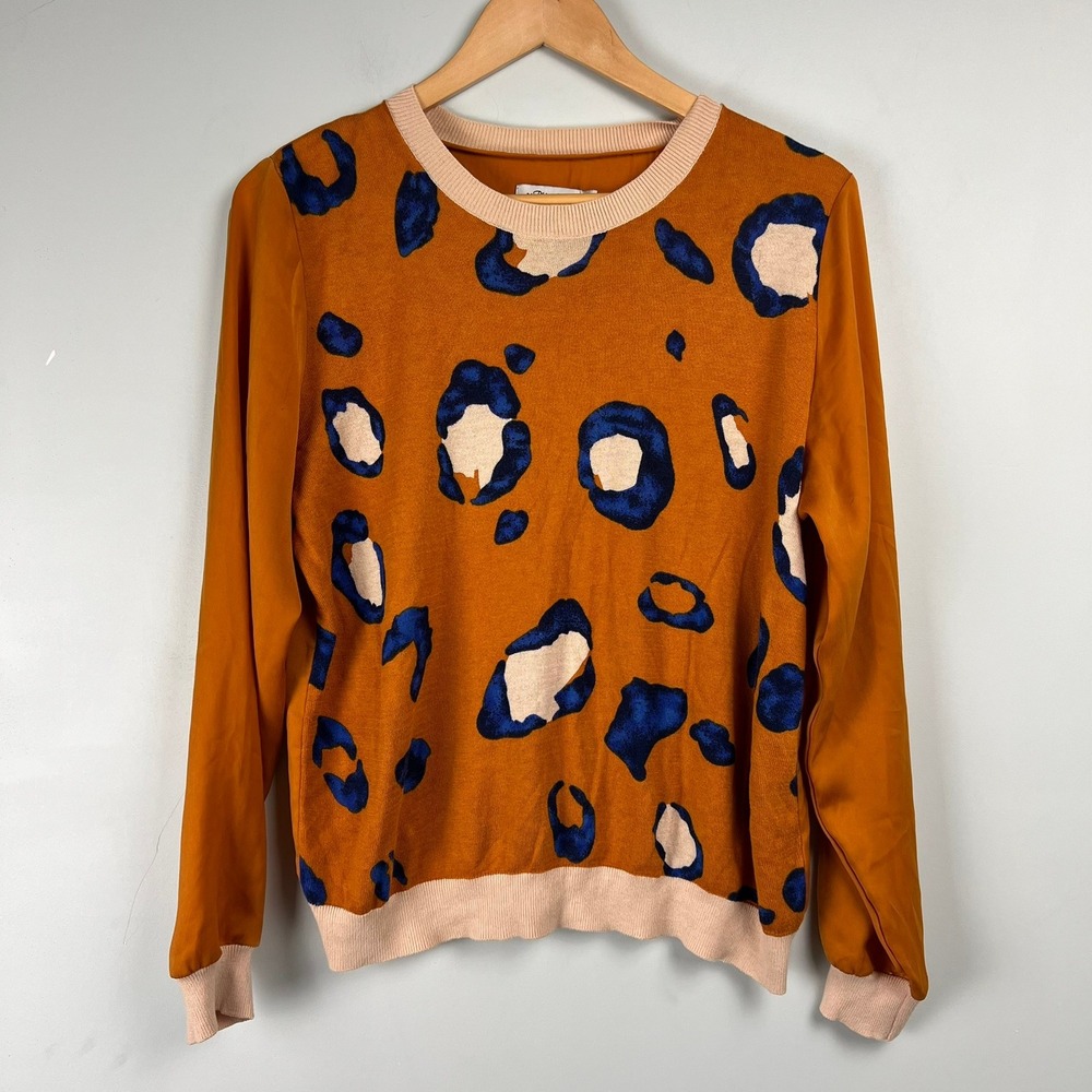 3.1 Phillip Lim Target 20th Anniversary Leopard‎ Print Mixed Media Sweater L